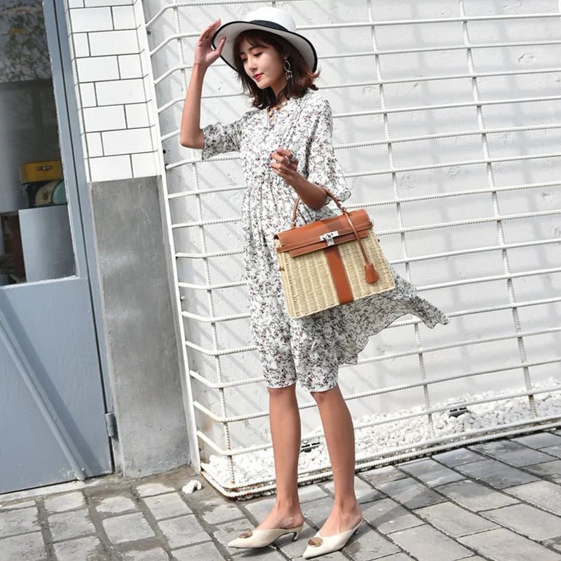 2020 Designer Bamboo Flap HandBag for Women - Trendy Home Mart