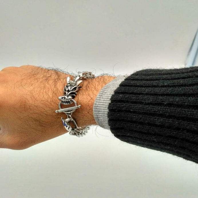 Titanium Steel Dragonhead Bracelet - Fashionable Men's Jewelry