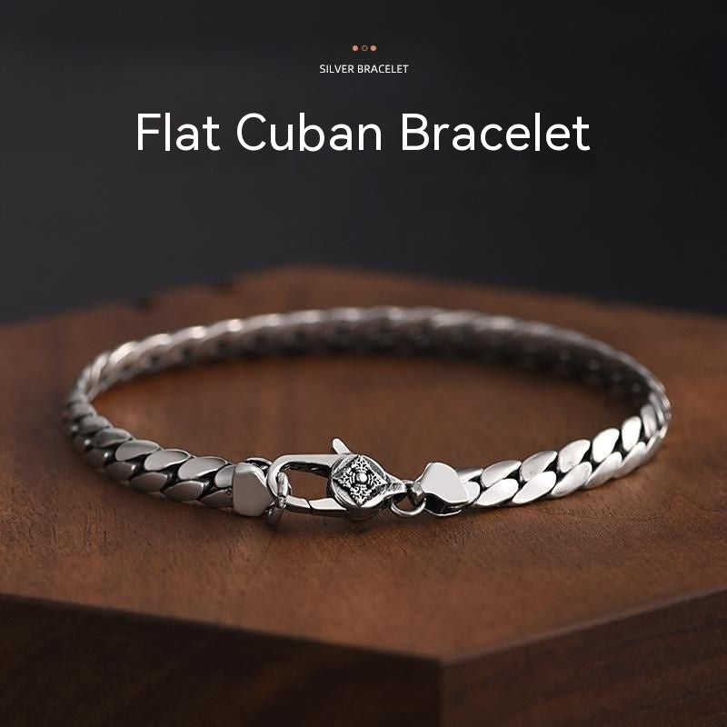 Woven Men's Jewelry Large Square Button Bracelet
