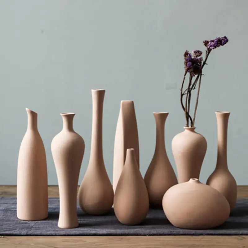 Minimalist Nordic Ceramic Vase – Elegant Frosted Finish