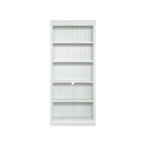 5 - Tier Solid Wood Bookshelf – Adjustable Freestanding Storage (White) - Trendy Home Mart