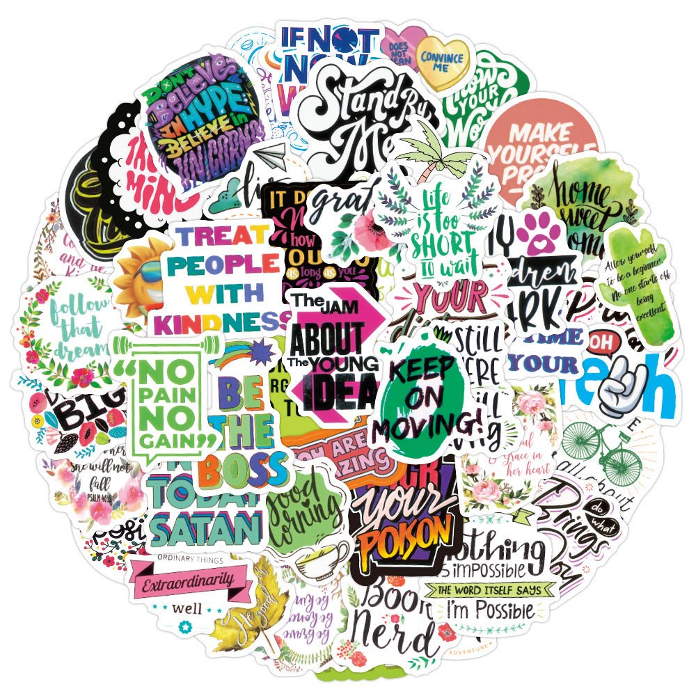 50 Waterproof Inspirational Graffiti Stickers Set - Trendy Home Mart