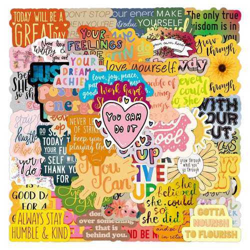 50 Waterproof Inspirational Graffiti Stickers Set - Trendy Home Mart