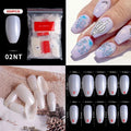 500pcs Natural Clear False Acrylic Nail Tips - Full/Half Cover Tips - Trendy Home Mart