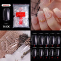 500pcs Natural Clear False Acrylic Nail Tips - Full/Half Cover Tips - Trendy Home Mart