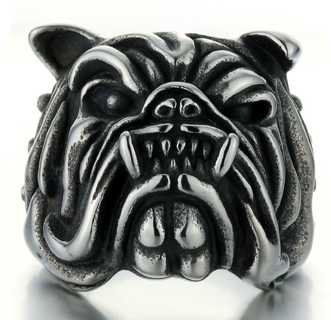 Titanium Steel Wolf Head Ring - Retro Men's Jewelry