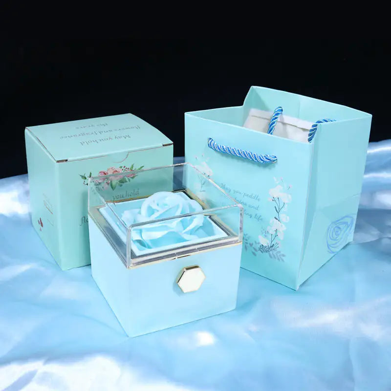 Rotating Soap Flower Rose Gift Box Creative Rotating Rose Jewelry Packaging Box