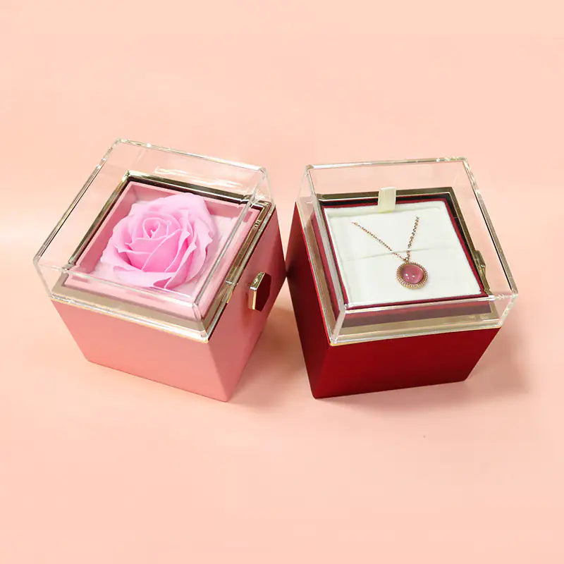 Rotating Soap Flower Rose Gift Box Creative Rotating Rose Jewelry Packaging Box
