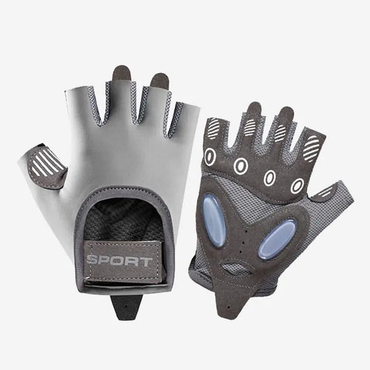 ANJMEICH Fitness Sports Gloves – Grey (L) – Anti-Slip Outdoor Cycling & Gym Gloves