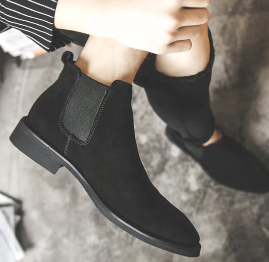 Men's High-Top Leather Chelsea Ankle Boots – Cowhide (35–46)