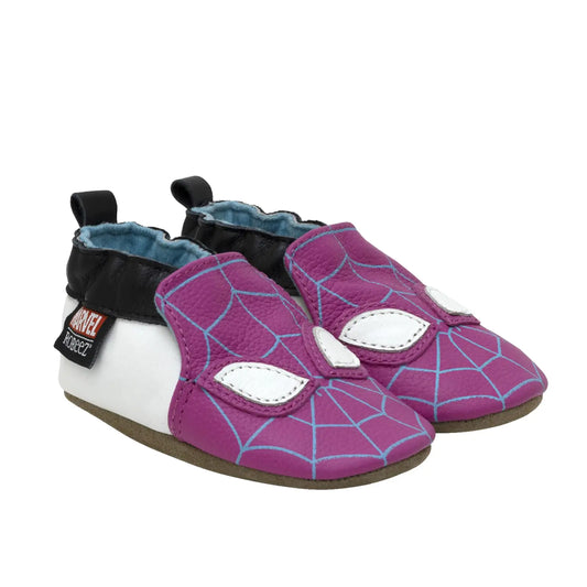 Robeez Soft Sole Crib Shoes – Ghost Spider Pink (6–12 Months)