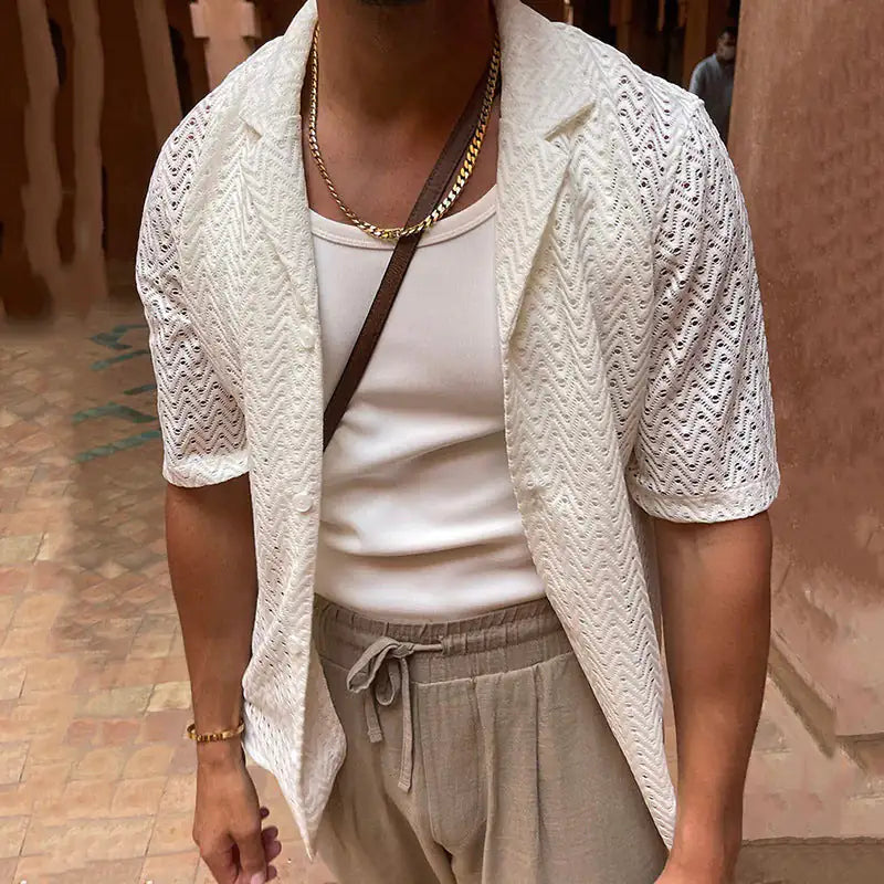 Camisas de punto caladas de moda de primavera y verano