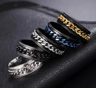 Fidget Spinner Rings – Tungsten & Stainless Steel Anxiety-Relief Bands