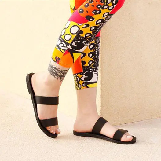 Women’s Flat Jersey Slippers – Crocodile Texture