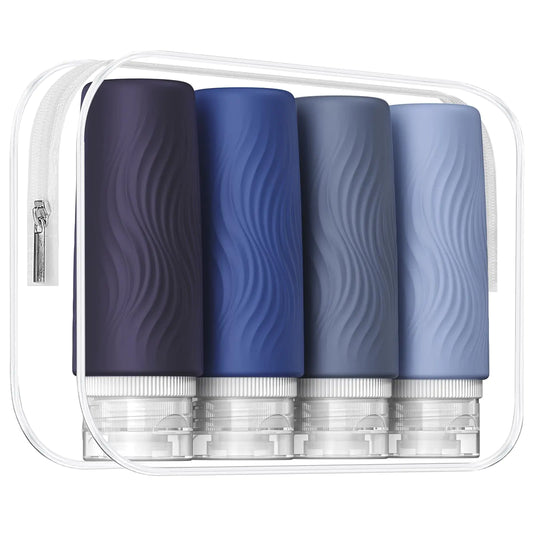 kuangre Travel Bottles for Toiletries – 3oz TSA-Approved (4 Pack)
