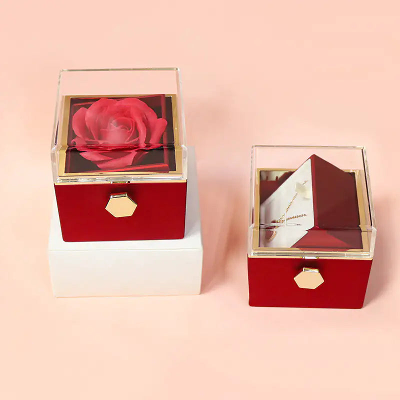 Coffret cadeau rotatif en forme de rose pour savon, boîte d'emballage créative pour bijoux