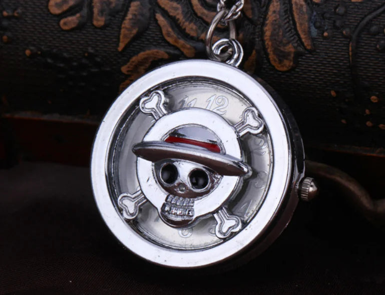 Sea Robber Skeleton Ghost Head Animation Pocket Watch