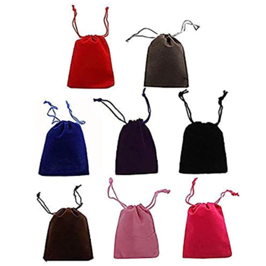 50pcs Velvet Jewelry Drawstring Pouches – Gift Bags (Mixed Colors)