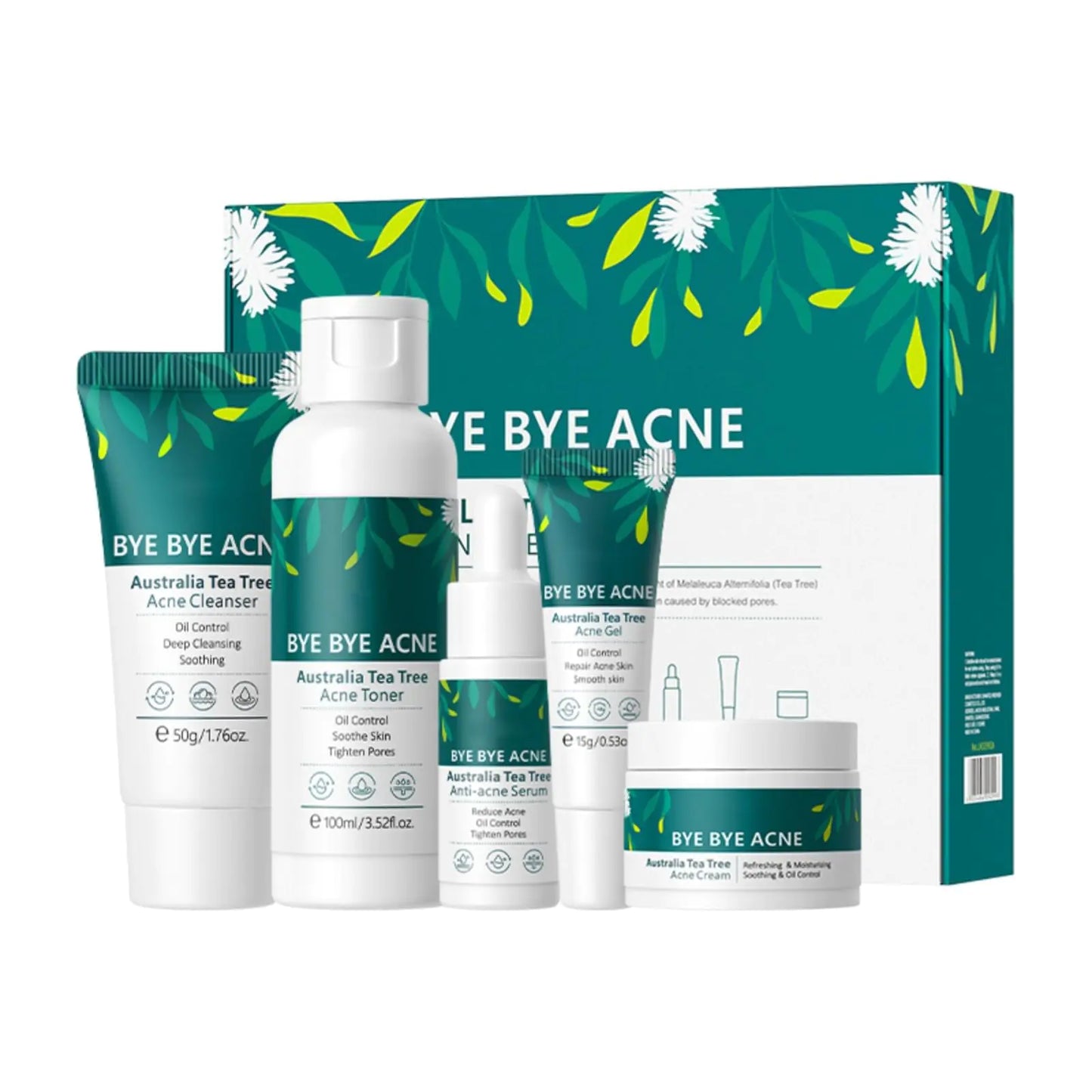 Tea Tree Oil Acne Treatment Skin Care Set – 5-Piece