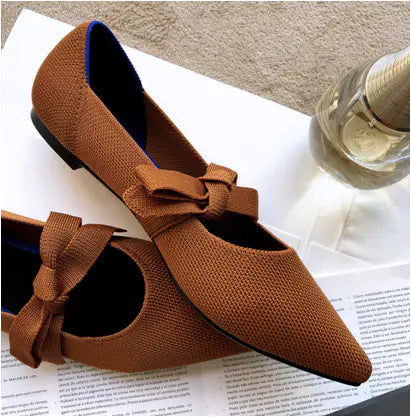 Flat Casual Boat Shoes with Bow – Mary Jane Style