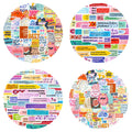 100 Inspirational Stickers Watercolor Pastel Inspirational Text Kids Teen Adults Water Bottle Laptop Cell Phone Guitar Scrapbooking Thin Helmet Vinyl Stickers（ Inspirational ）