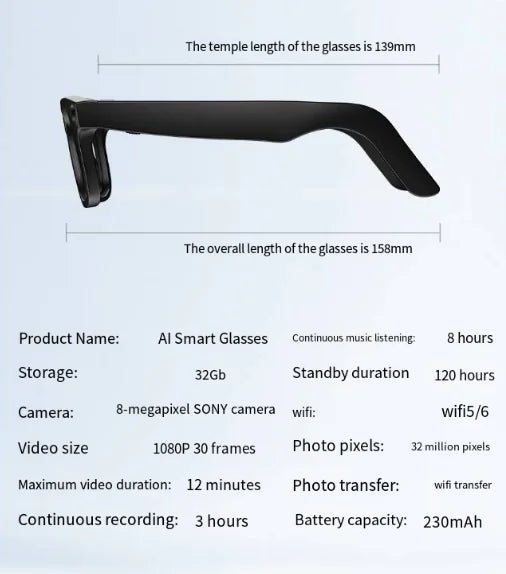 AI Camera Smart Glasses - Trendy Home Mart
