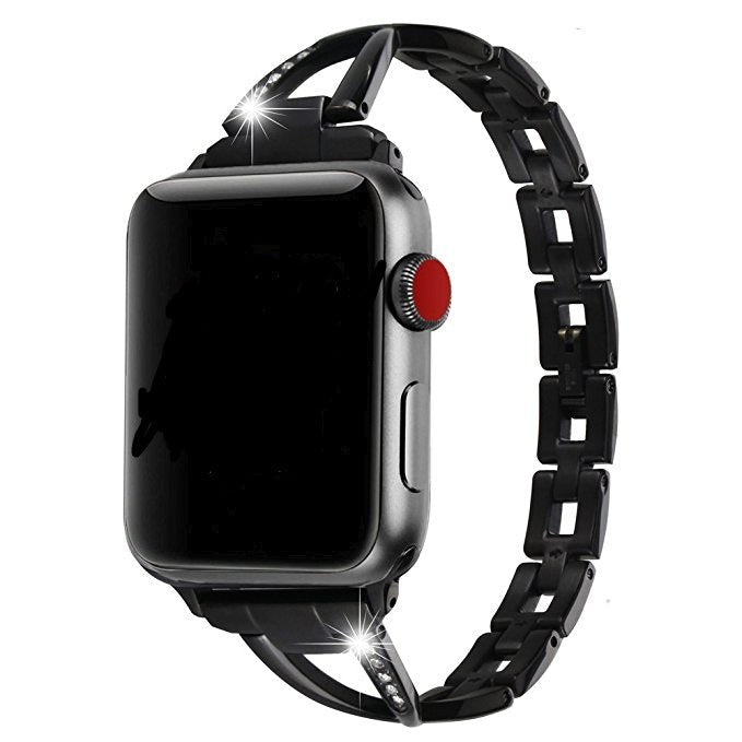 Apple Watch Band X-Type Stainless Steel with Diamonds - Trendy Home Mart