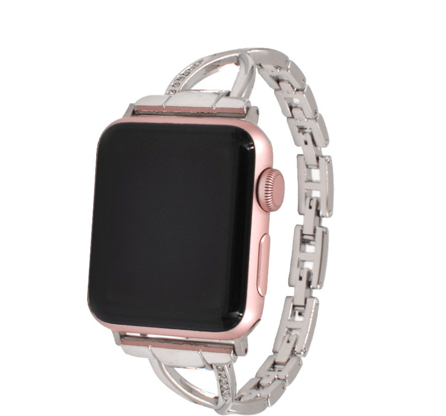 Apple Watch Band X-Type Stainless Steel with Diamonds - Trendy Home Mart