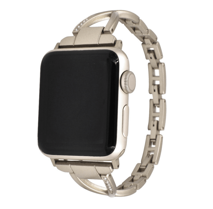 Apple Watch Band X-Type Stainless Steel with Diamonds - Trendy Home Mart