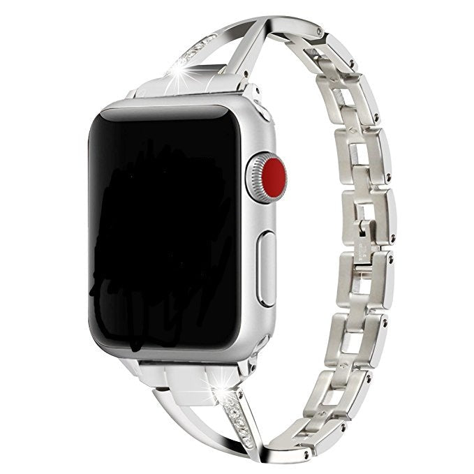 Apple Watch Band X-Type Stainless Steel with Diamonds - Trendy Home Mart