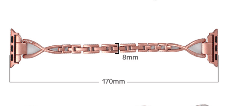 Apple Watch Band X-Type Stainless Steel with Diamonds - Trendy Home Mart