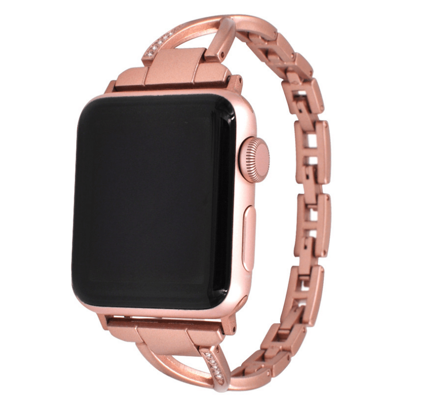 Apple Watch Band X-Type Stainless Steel with Diamonds - Trendy Home Mart