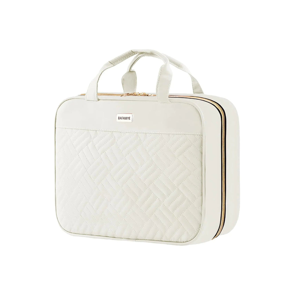 BAFAMYE 8L Toiletry Bag for Women – Beige Hanging Cosmetic Organizer - Trendy Home Mart