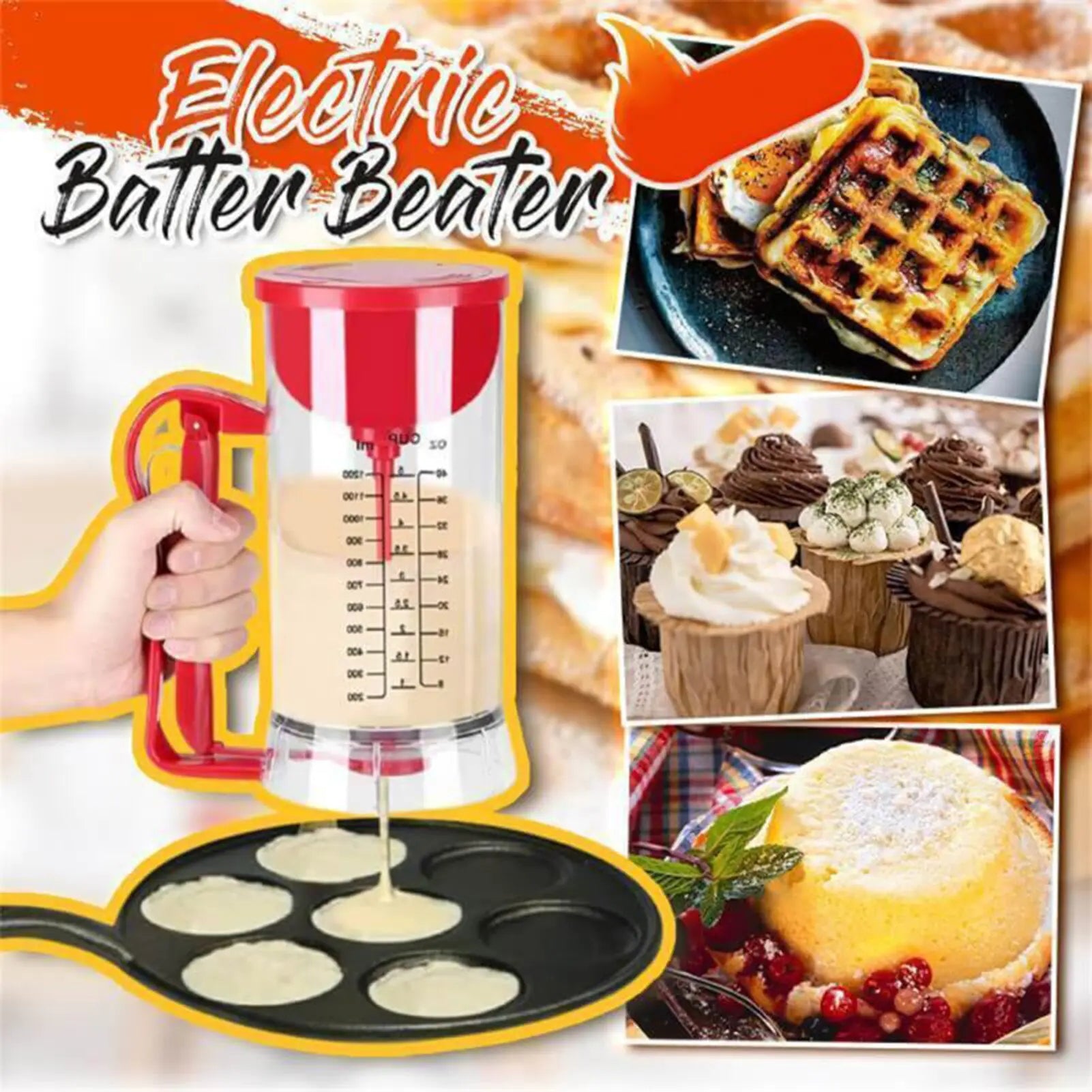 Batter Dispenser Pancake Flour Paste Separator & Mixer Baking Tool Electric Batter - Trendy Home Mart
