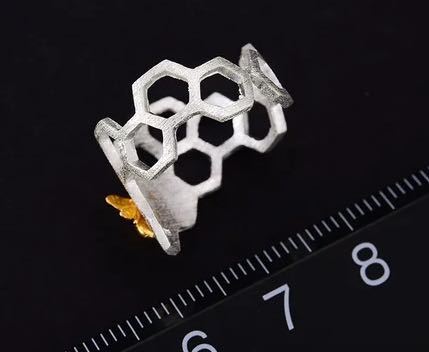 Beehive Ring, Women's Jewelry, Honeycomb Design - Trendy Home Mart