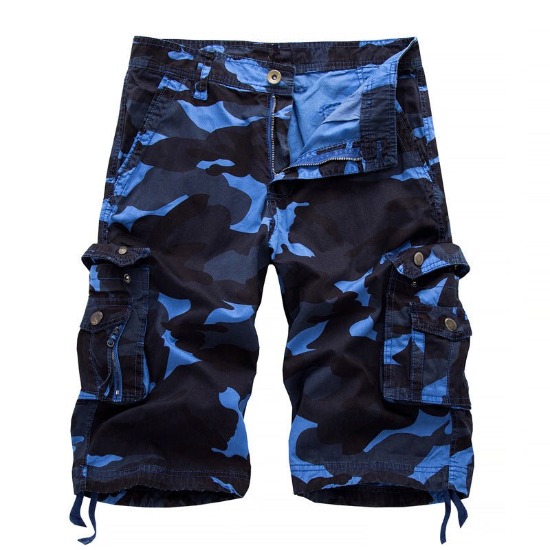 Camo Print Knee-Length Cargo Shorts - Trendy Home Mart