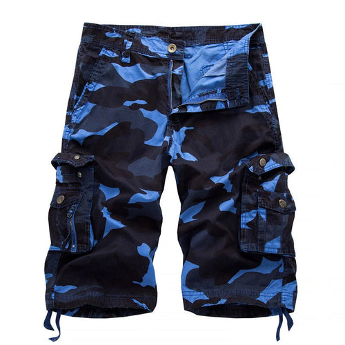 Camo Print Knee-Length Cargo Shorts - Trendy Home Mart