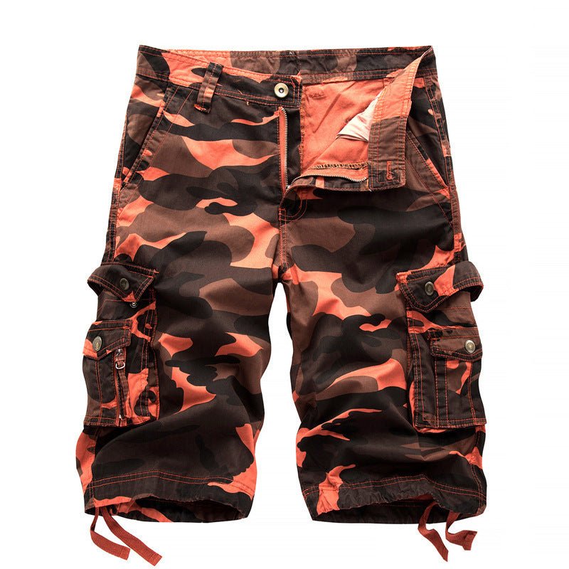 Camo Print Knee-Length Cargo Shorts - Trendy Home Mart
