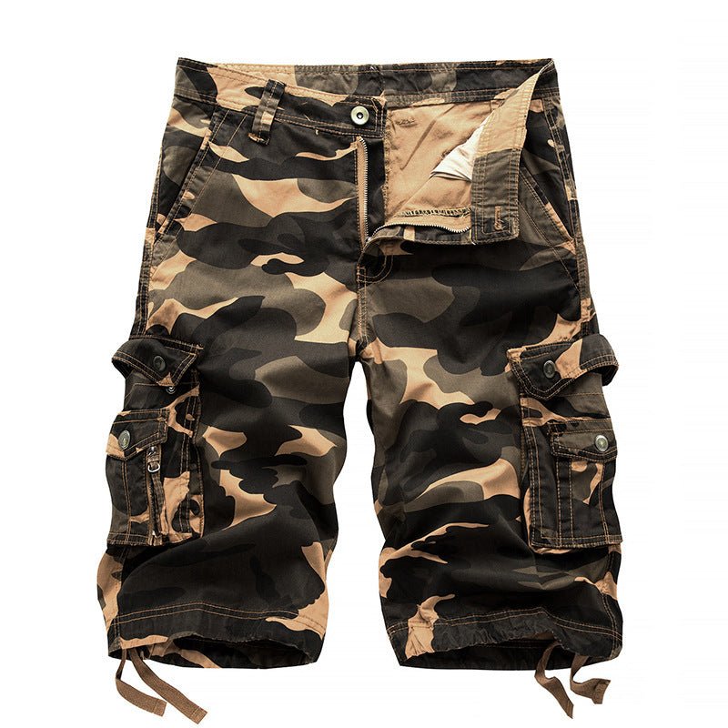 Camo Print Knee-Length Cargo Shorts - Trendy Home Mart