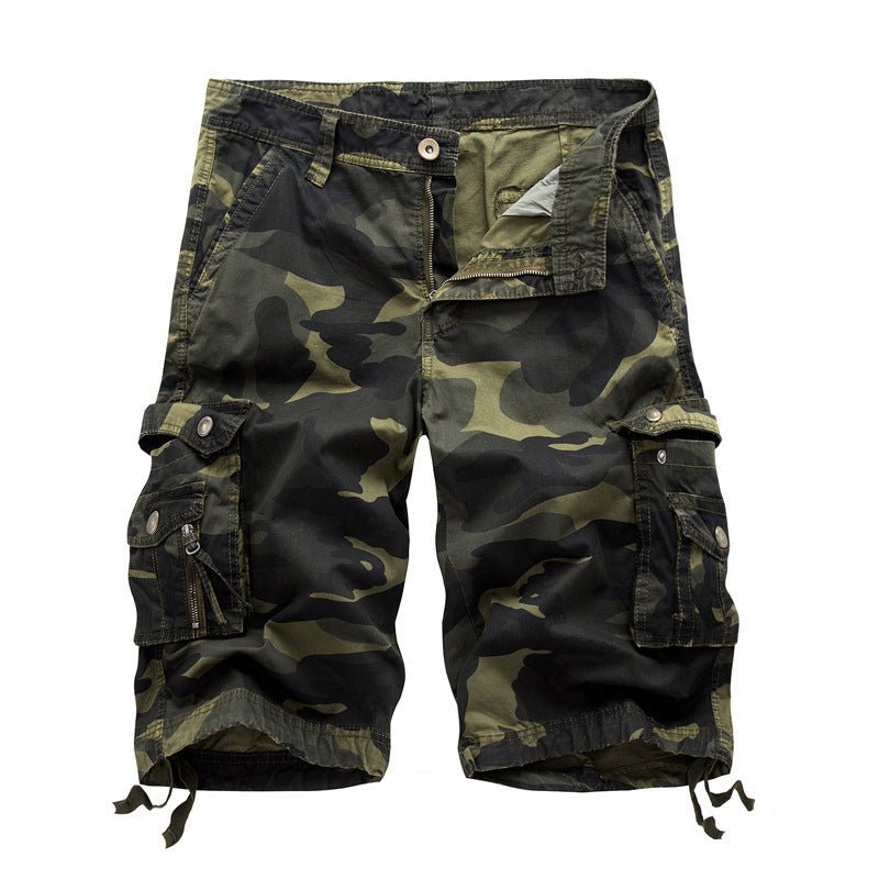 Camo Print Knee-Length Cargo Shorts - Trendy Home Mart