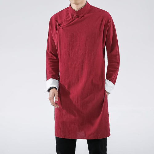 Chinese Style Men's Clothing with Oblique Flap Buckle - Trendy Home Mart