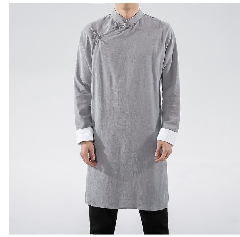 Chinese Style Men's Clothing with Oblique Flap Buckle - Trendy Home Mart