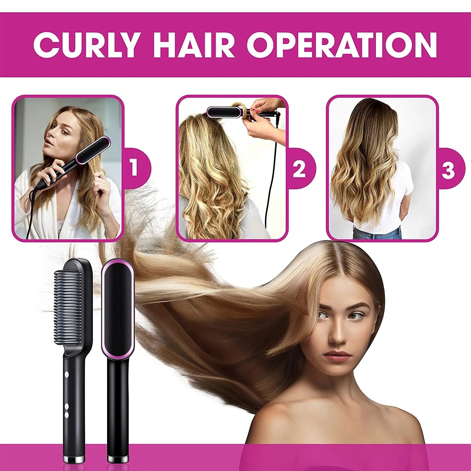 Curly Hair Straightener - Trendy Home Mart