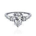 Drop - Shaped Diamond Ring in Sterling Silver – Purple, White & Yellow Options - Trendy Home Mart