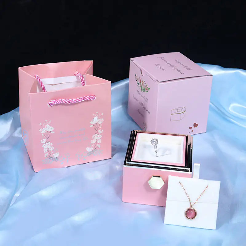 Coffret cadeau rotatif en forme de rose pour savon, boîte d'emballage créative pour bijoux