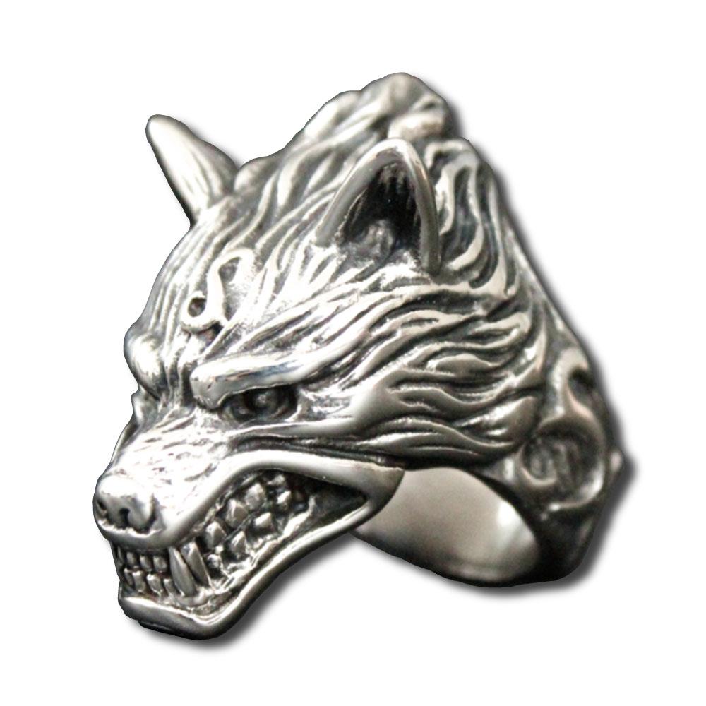 Titanium Steel Wolf Head Ring - Retro Men's Jewelry