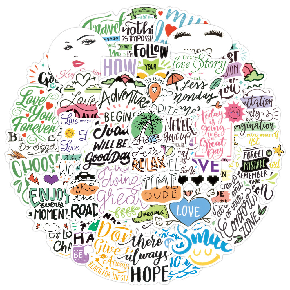 50 Waterproof Inspirational Graffiti Stickers Set