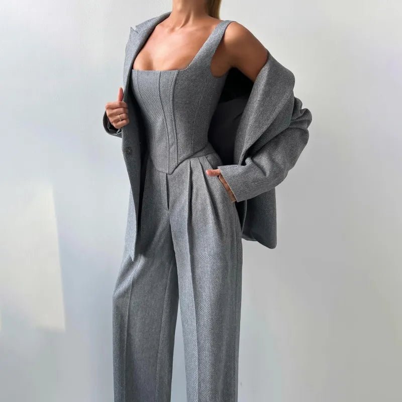 Fishbone Crisp Suit Women's Clothing - Trendy Home Mart