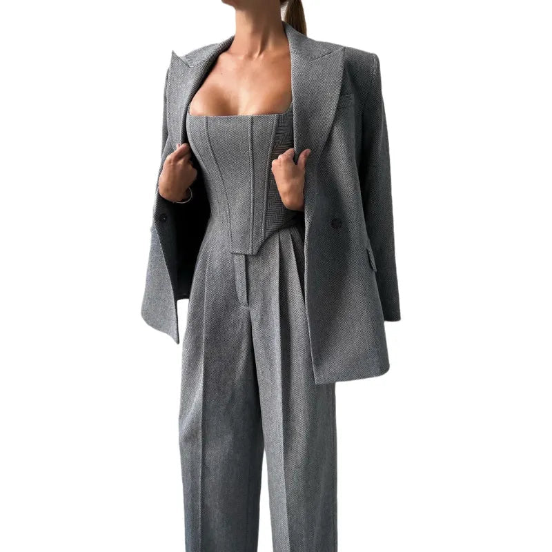 Fishbone Crisp Suit Women's Clothing - Trendy Home Mart
