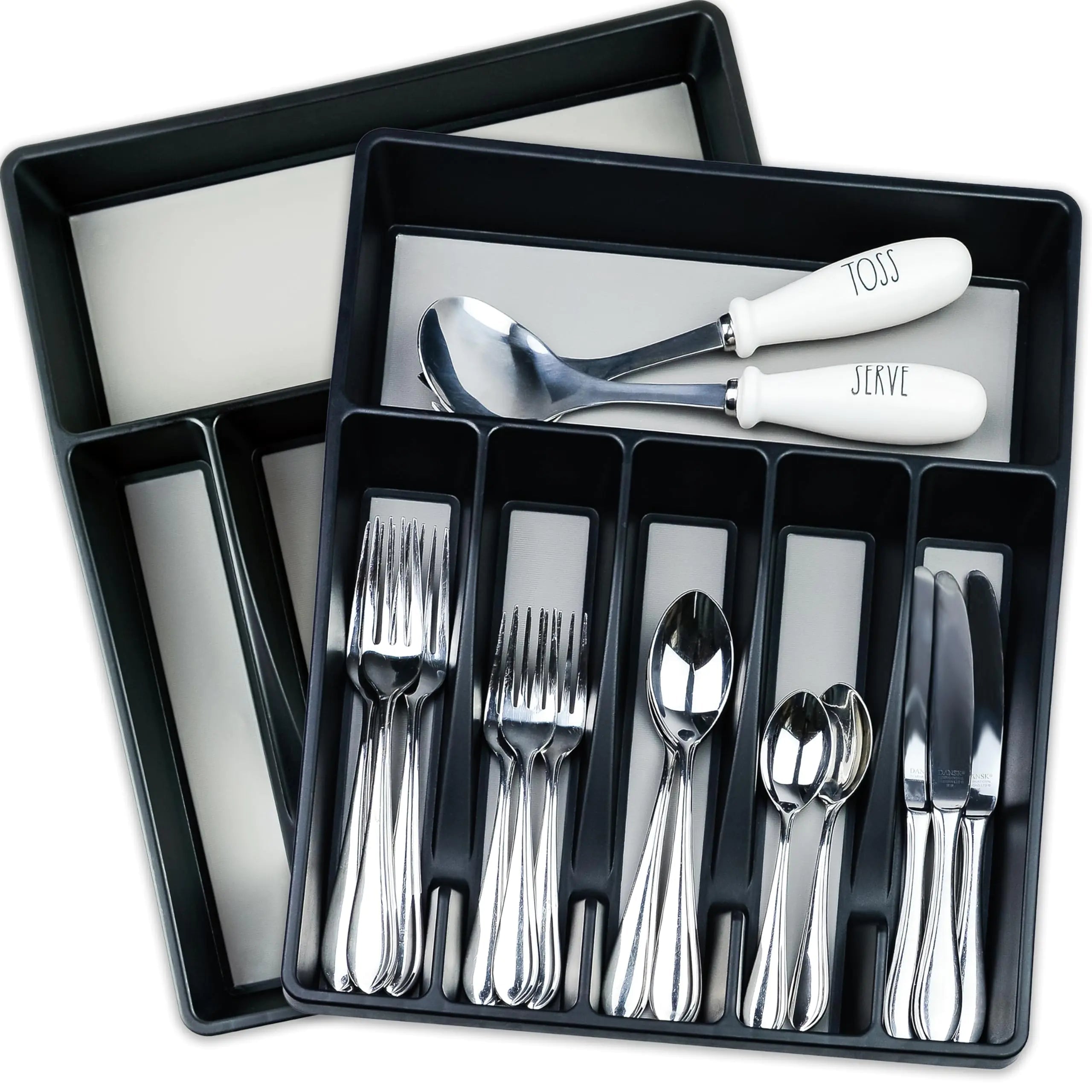 Galashield Silverware Organizer for Kitchen Drawers Flatware Utensils and Cutlery Tray (Pack of 2) - Trendy Home Mart